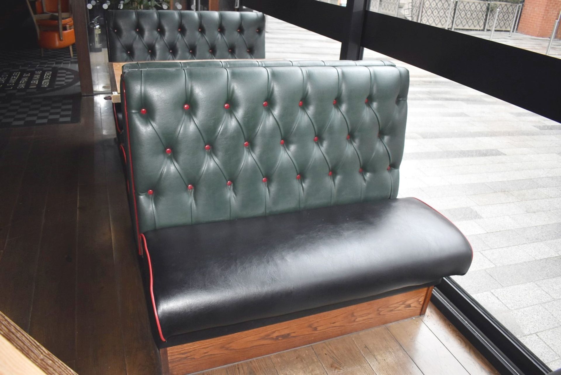 4 x Sections of Restaurant Double Booth Seating - Sits Up to 12 Persons - Green & Black Upholstery - Image 8 of 24