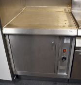 1 x Angelo Po Heated 230V Warming Cabinet With Prep Surface & AISI 304 Stainless Steel Construction