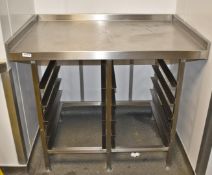 1 x Stainless Steel Prep Table Upstand and Food Tray Runners - Size: H93 x W115 x D80 cms