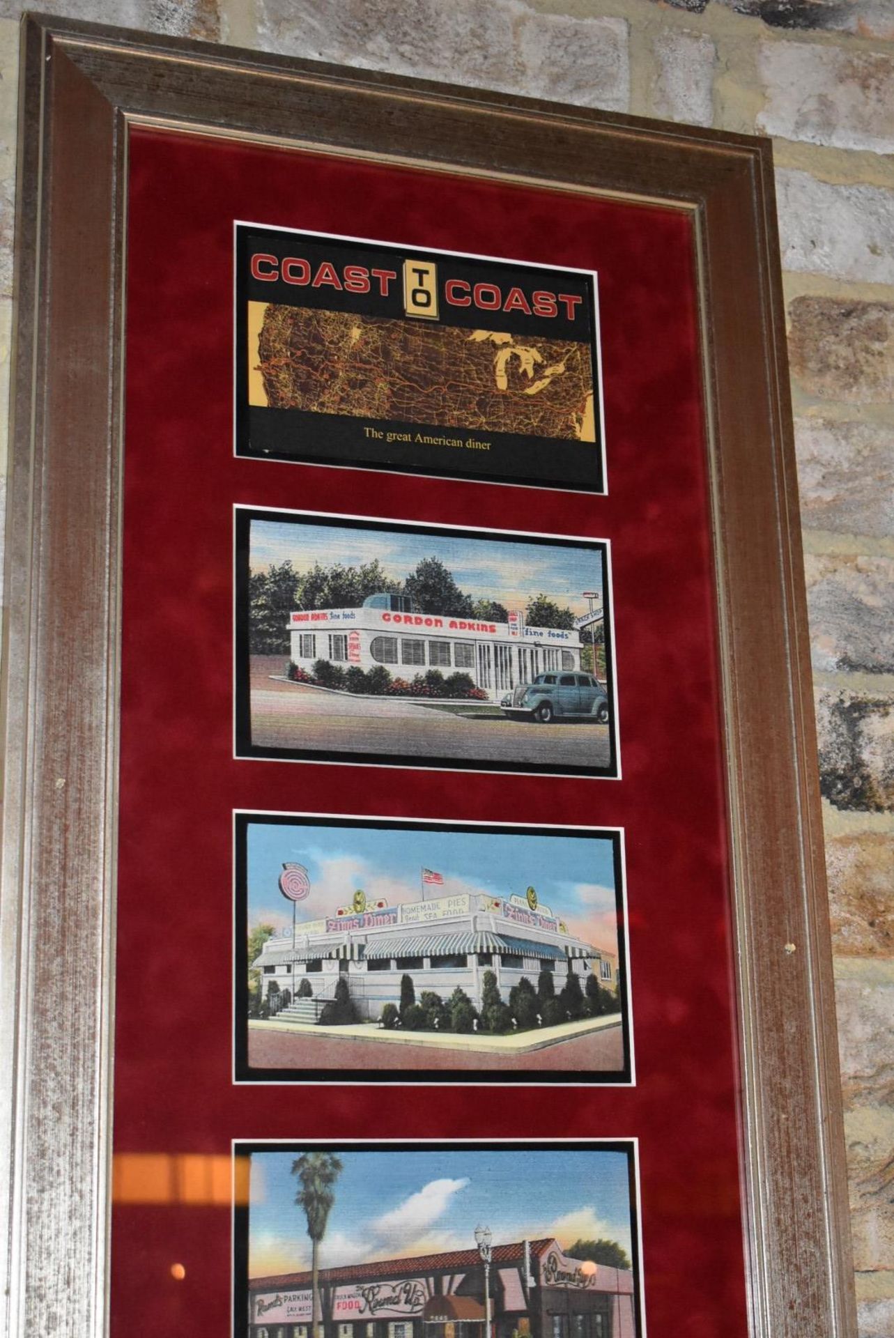 1 x Framed Wall Picture Featuring Images of American Diners / Restaurants - Image 2 of 4