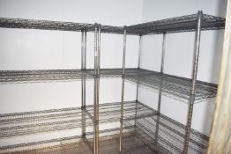 5 x Assorted Cold Room Wire Storage Shelf Units With Coated Shelves - H168 x W90-124 x D60 cms