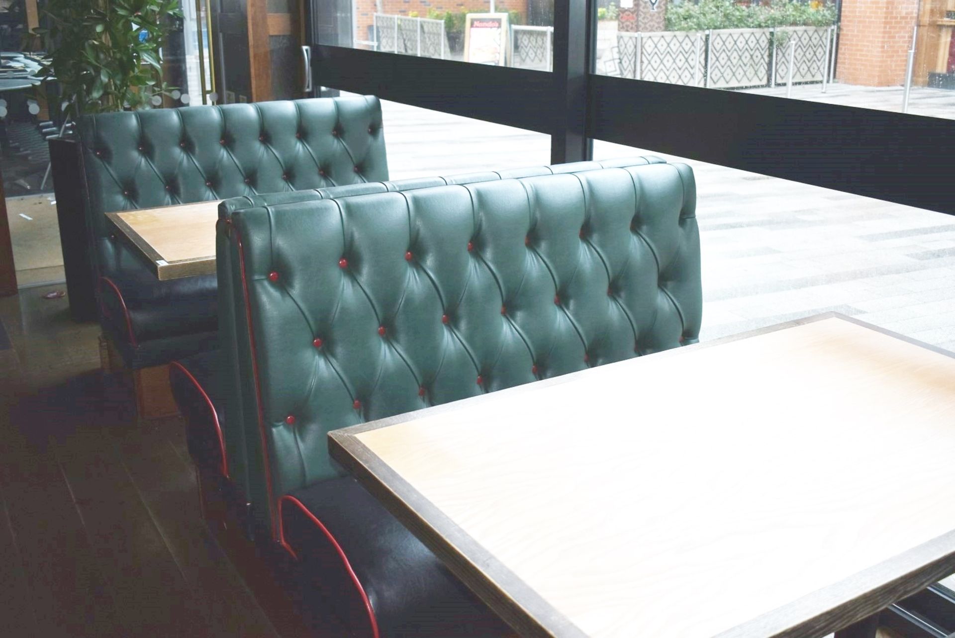4 x Sections of Restaurant Double Booth Seating - Sits Up to 12 Persons - Green & Black Upholstery - Image 17 of 24