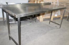 1 x Stainless Steel 2-Metre Commercial Prep Table - Right Handed, With Upstand - Ref: GEN587 WH2 -