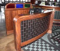 1 x Contemporary Restaurant Reception Counter With Rear Back Panel
