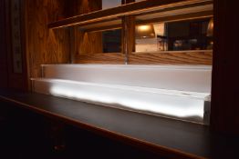 3 x Illuminated Frosted Acrylic Two-Tier Backbar Wine Display Shelves - From a Popular Italian-