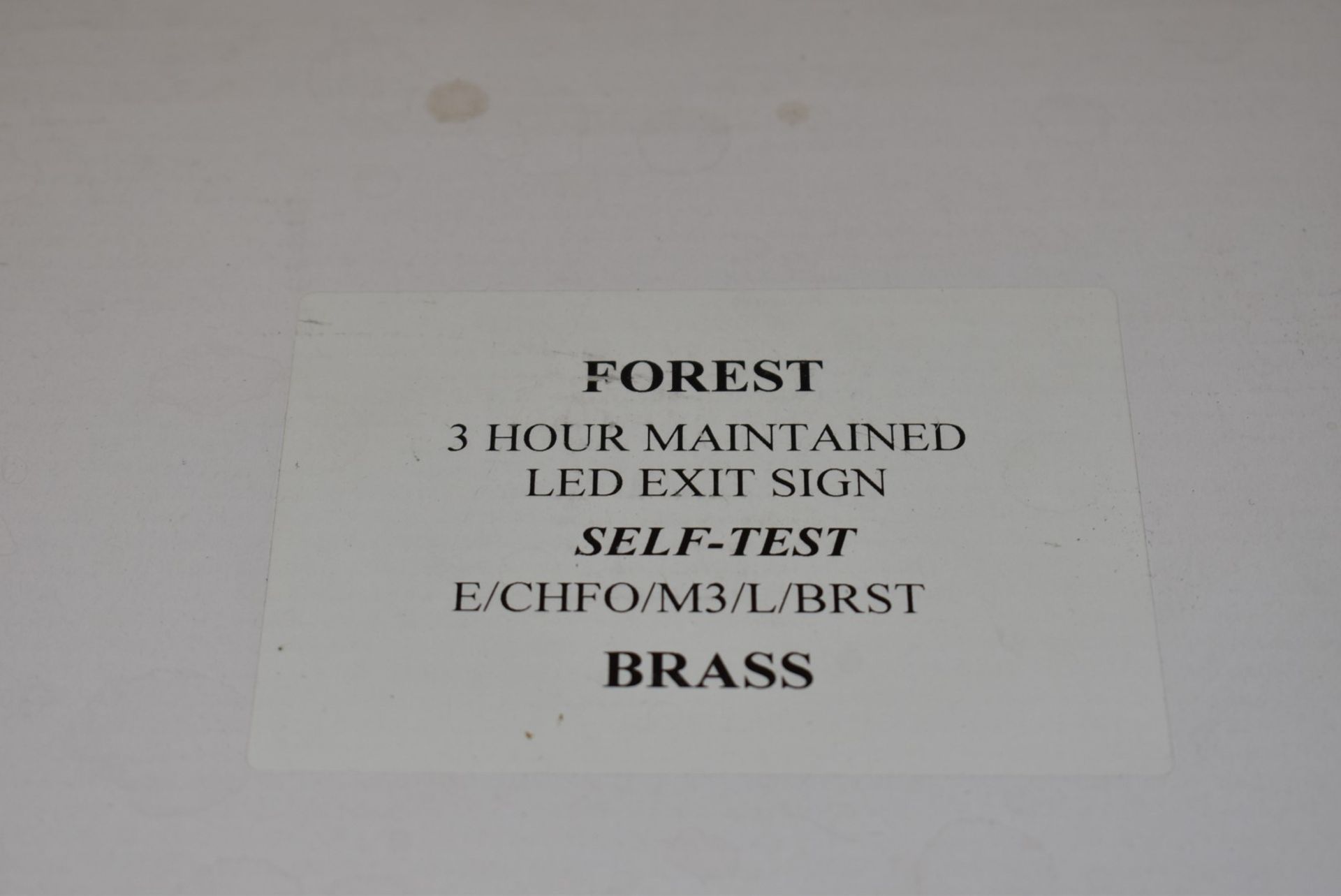 2 x Illuminated Fire Escape Signs With Brass Ceiling Fixtures - New and Unused - Image 4 of 4