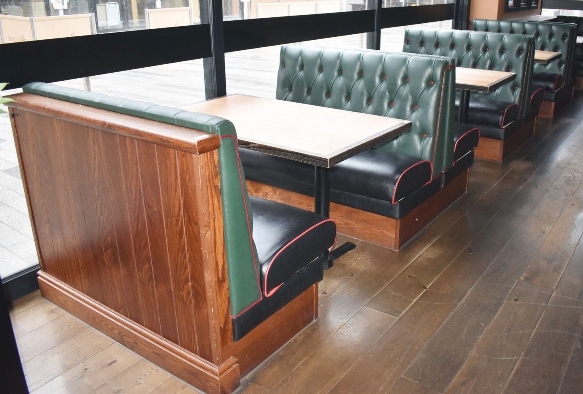 4 x Sections of Restaurant Double Booth Seating - Sits Up to 12 Persons - Green & Black Upholstery - Image 21 of 24