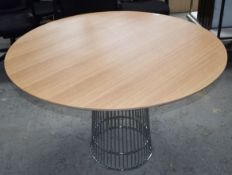 1 x Temahome Dining Table With a Large Round Table Top and Stylish Chrome Base - 150cm Diameter