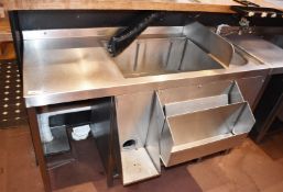 An Installation Of 4 x Commercial Stainless Steel Back-Bar Units - From an Italian-American Diner