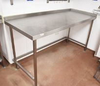 1 x Stainless Steel Prep Table With Upstand - Dimesions: W180 x D76 x H94cm