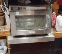 1 x Panasonic Commercial Microwave Oven Featuring A Stainless Steel Exterior And 'Microsave'