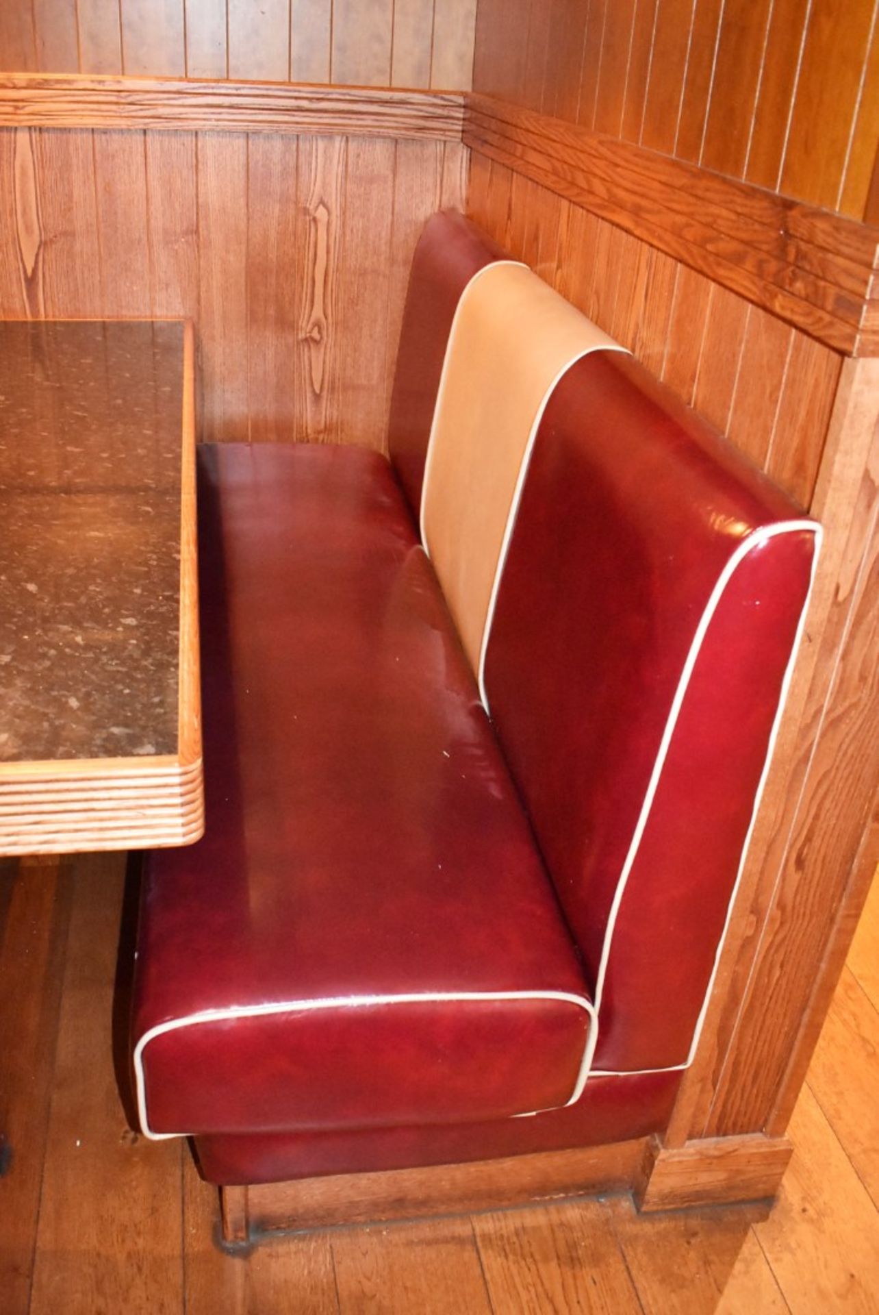 A Pair Of 3-Seater Single-sided Seating Benches to Seat Upto 6-Persons - Retro 1950's American Diner - Image 3 of 4