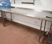 1 x Stainless Steel Prep Table With Upstand - Dimesions: W205 x D75 x H95cm