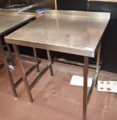 1 x Stainless Steel Commercial Square Prep Table With Upstand - Dimensions: 180 x D75 x H88cm - From
