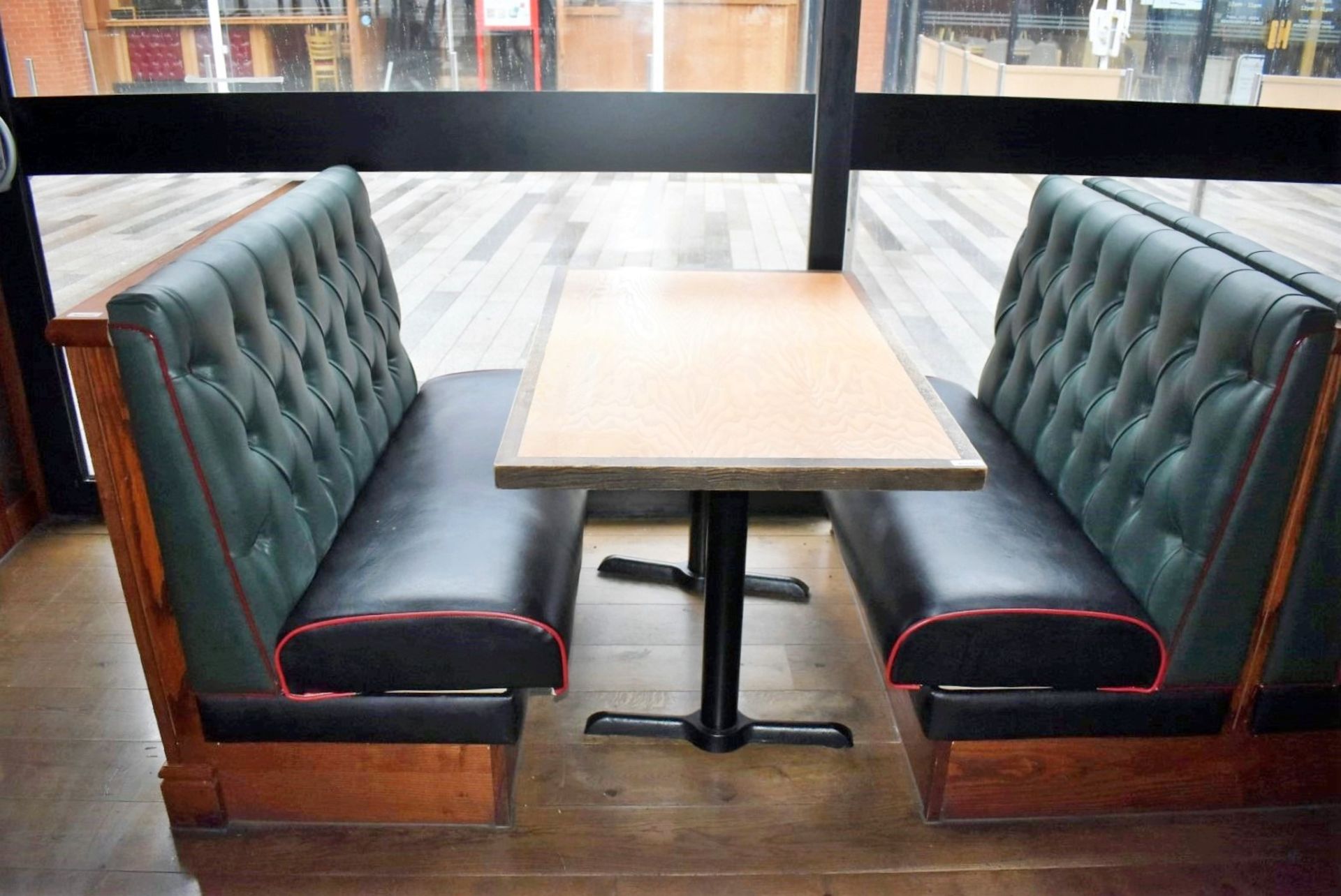 4 x Sections of Restaurant Double Booth Seating - Sits Up to 12 Persons - Green & Black Upholstery - Image 3 of 24