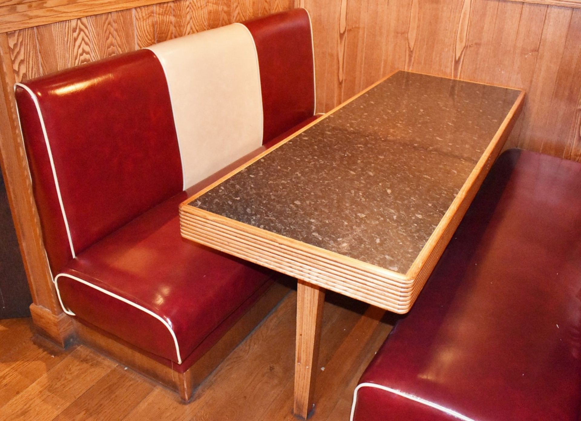 A Pair Of 3-Seater Single-sided Seating Benches to Seat Upto 6-Persons - Retro 1950's American Diner - Image 2 of 4