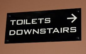 2 x Wall Signs - Toilets Downstairs - Size: 35 x 15 cms