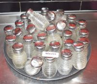 30 x Glass Salt and Pepper Pots With Stainless Steel Lids