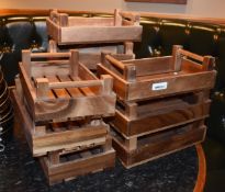 13 x Wooden Condiment Table Caddies With Handles  - Dimensions: W33 x D20 x H10cm - From a Popular