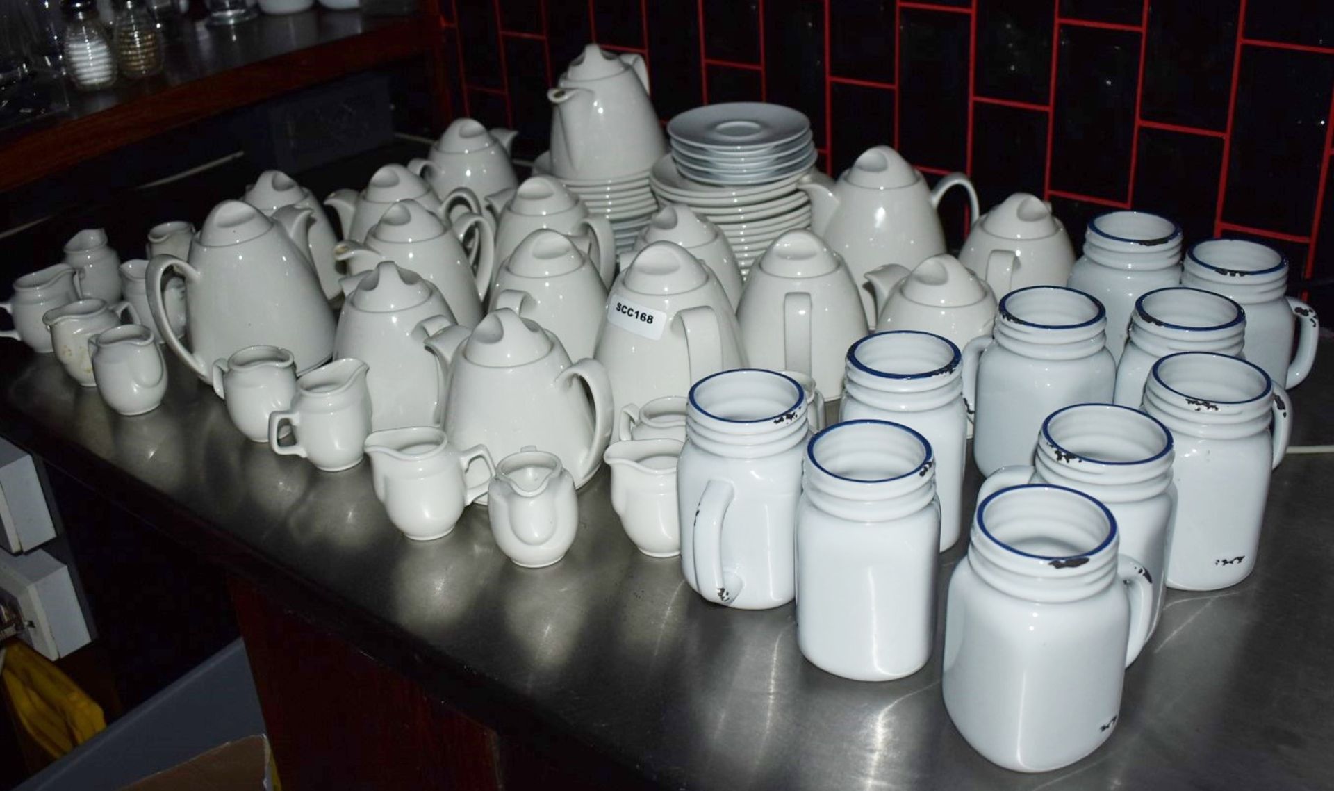 Assorted Collection Ceramic Coffee/Teaware to Include 80 Items - Teapots, Milk Jugs, Saucers & More - Image 8 of 10