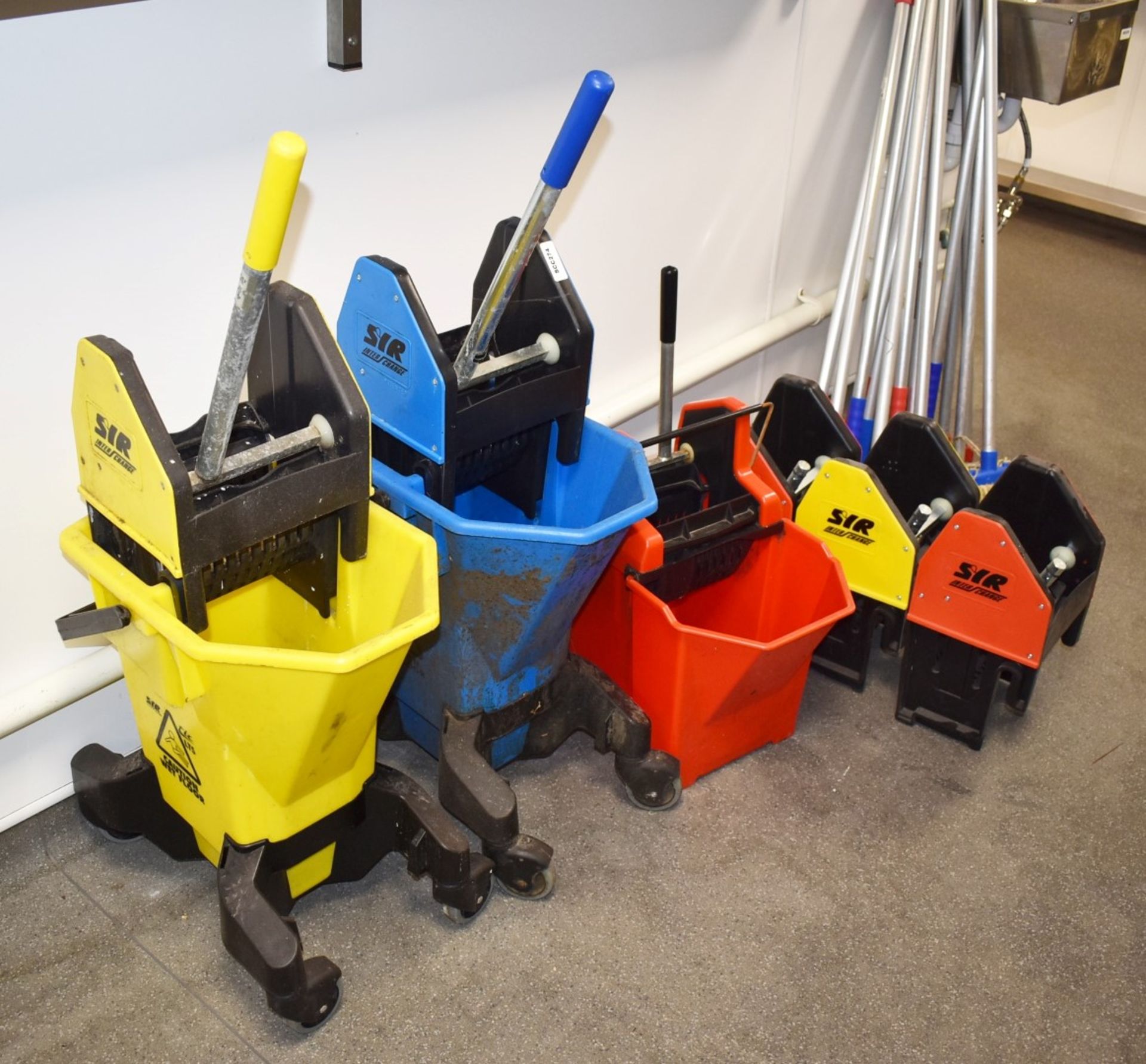 1 x Assorted Collection of Commercial Mop Buckets, Spare Squeeze Wringers and 18 x Mop Handles - Image 8 of 8