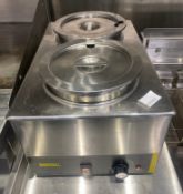 1 x Buffalo Electric Stainless Steel Twin Pot Table Top Bain Marie - Ref: BGK003 - CL806 - Kentish