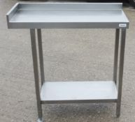 1 x Stainless Steel Commercial Corner Prep Table With Upstand And Undershelf - Ref: GEN540 WH2 -