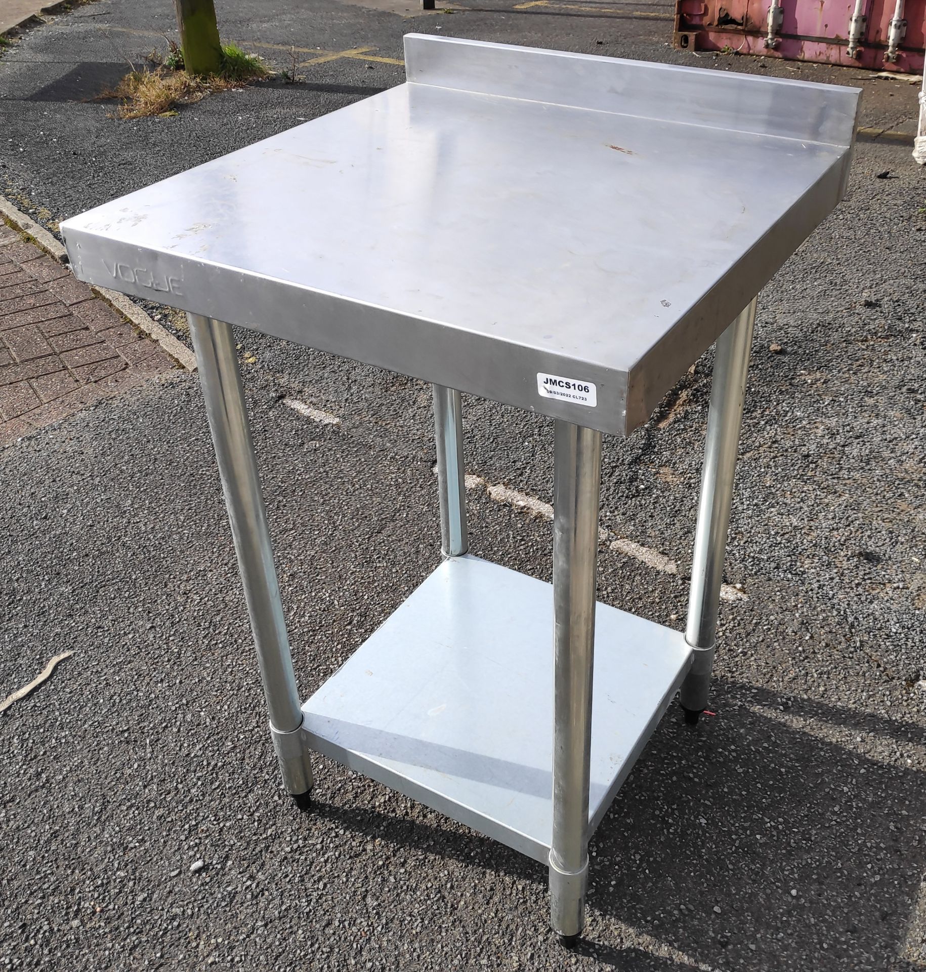 1 x Stainless Steel Prep Bench with Upstand and Shelf - 60cm (W) x 59.5cm (D) x 97cm (H) - JMCS106 - - Image 3 of 7