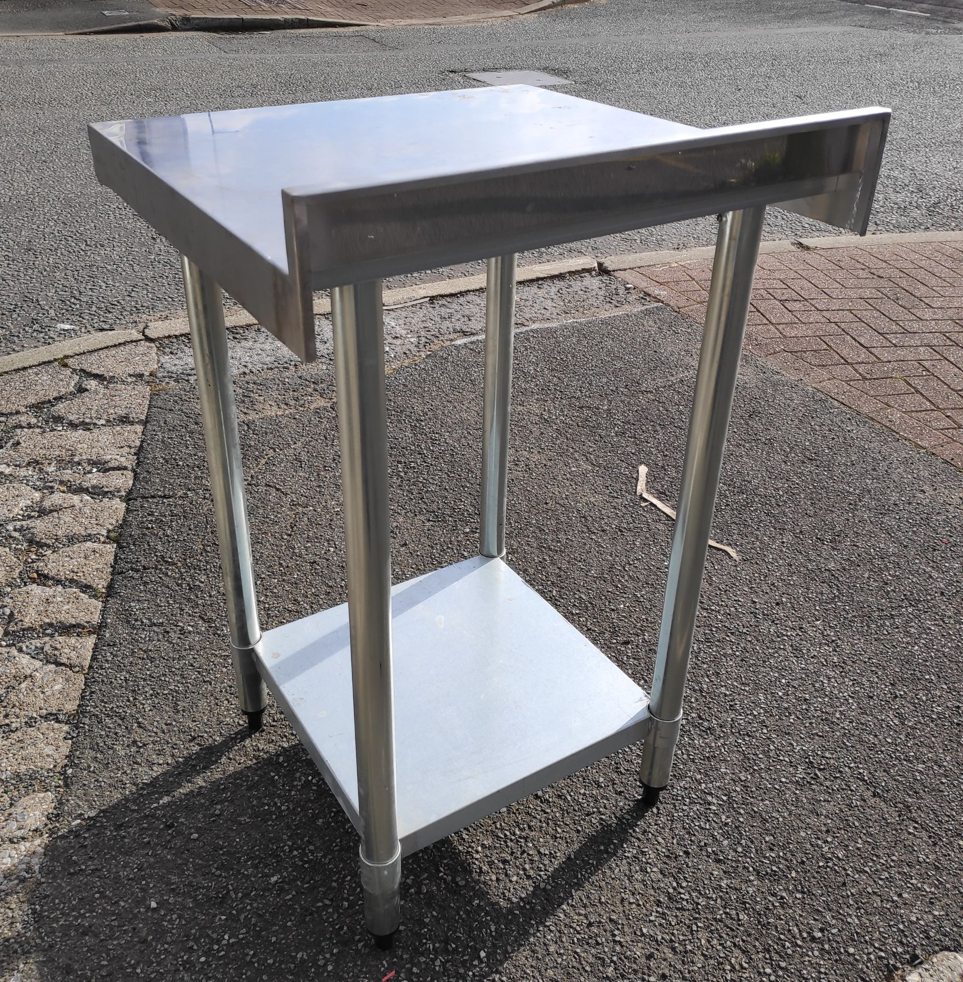 1 x Stainless Steel Prep Bench with Upstand and Shelf - 60cm (W) x 59.5cm (D) x 97cm (H) - JMCS106 - - Image 7 of 7