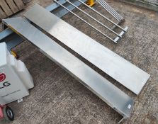 2 x Stainless Steel Wall Mounted Shelves - 170x25cm Each - JMCS126/127 - CL723 - Location: Altrincha