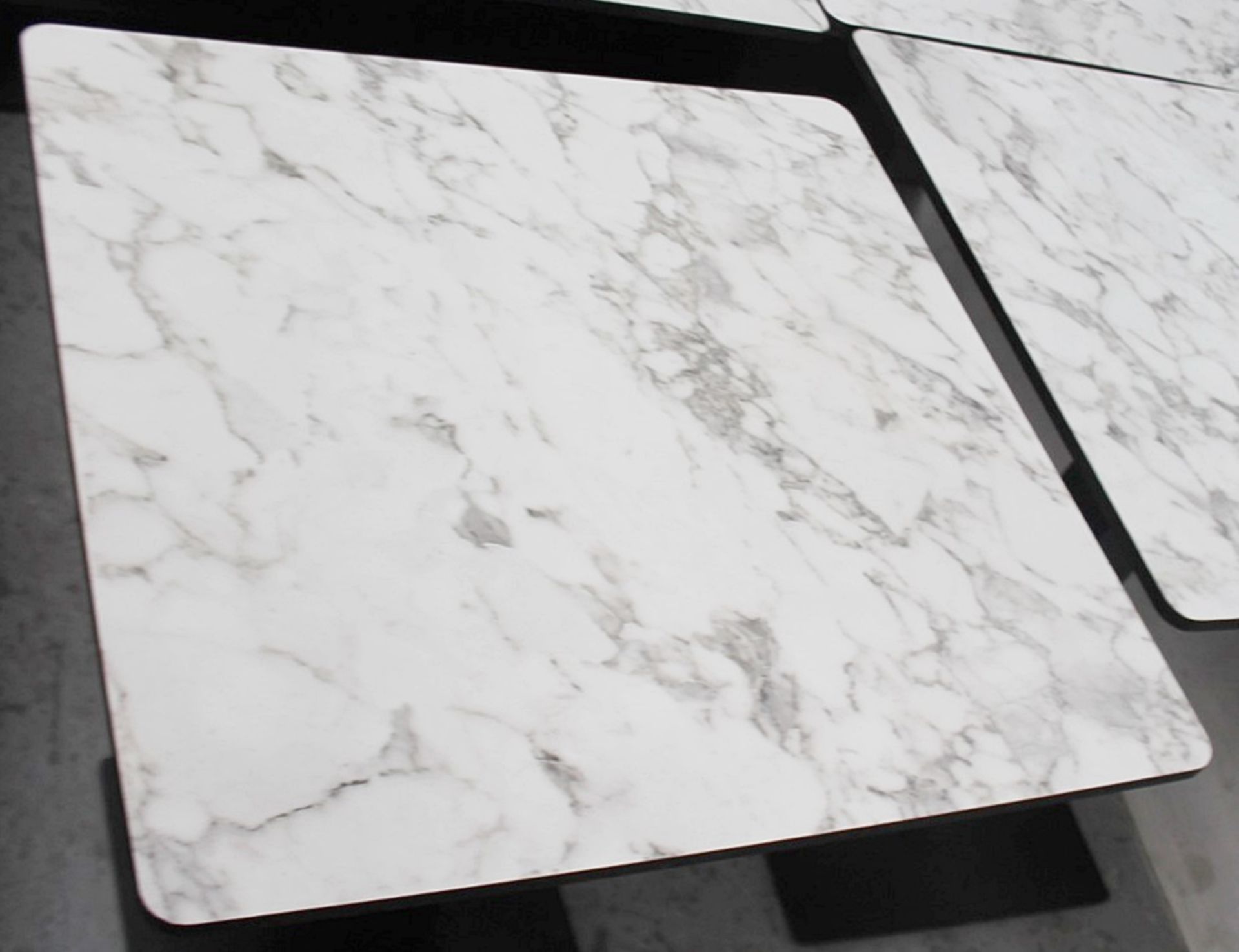 4 x Bistro Tables Featuring 'EXTREMA' Heavy-duty Tops With A White Marble-Style Finish, And Robust - Image 3 of 4