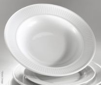 70 x PILLIVUYT 'Plisse' Porcelain Pasta / Soup Plates, With A Pleated Design - Ø21.7cm x H3.5cm