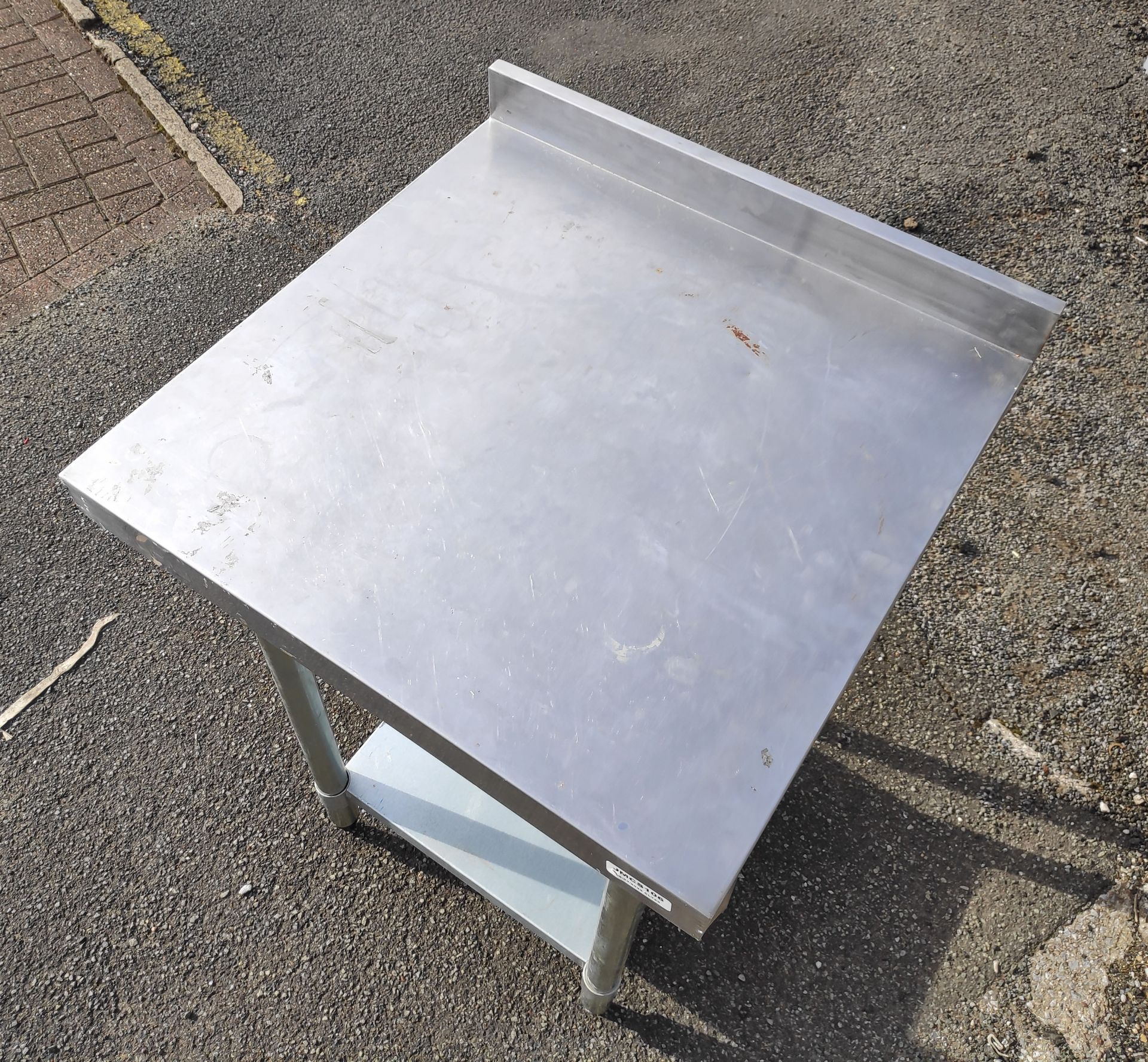 1 x Stainless Steel Prep Bench with Upstand and Shelf - 60cm (W) x 59.5cm (D) x 97cm (H) - JMCS106 - - Image 4 of 7