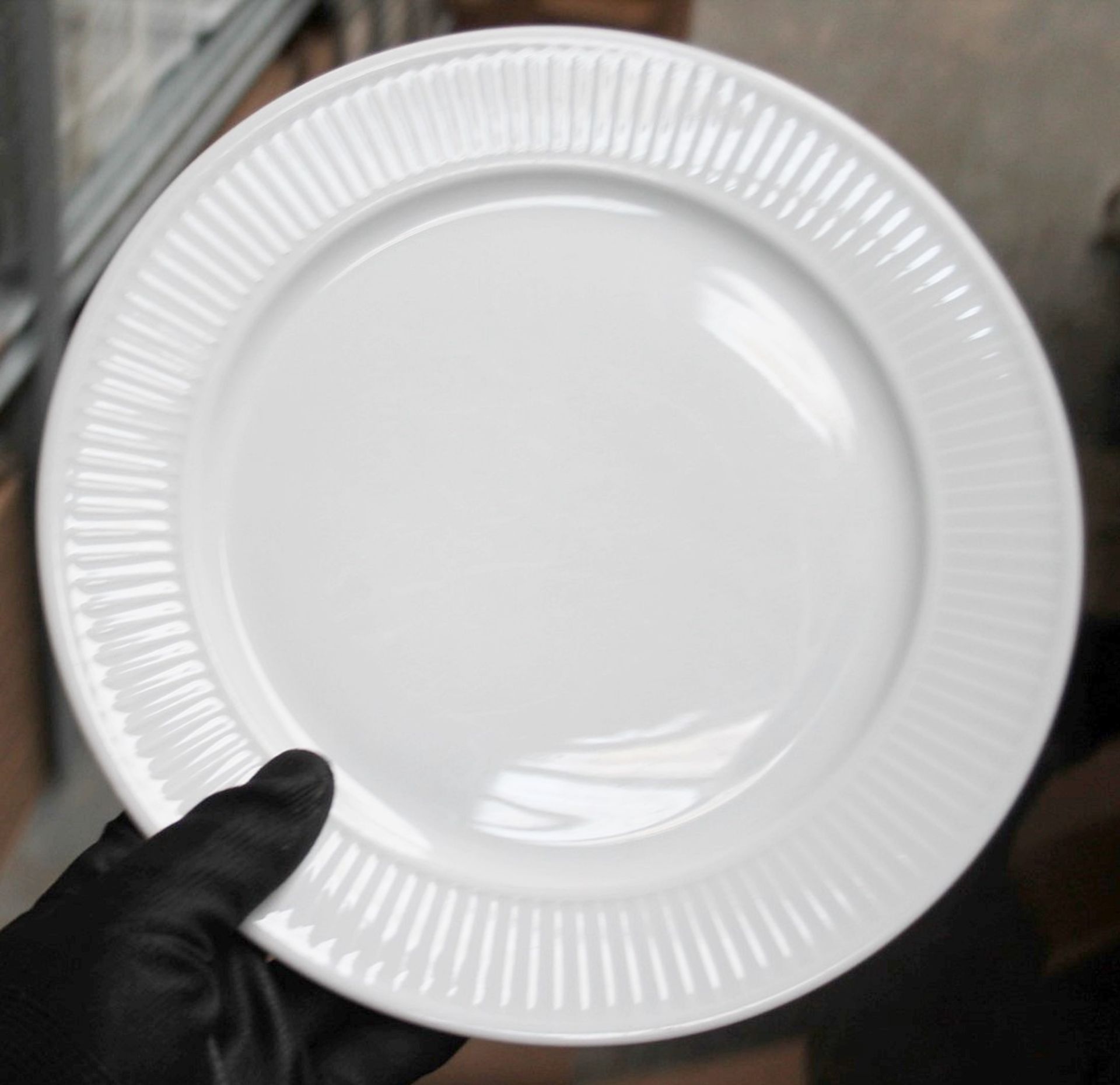 30 x PILLIVUYT 'Plisse' Porcelain Salad / Dessert Plates With A Pleated Design - Dimensions: 25.5cm - Image 2 of 8