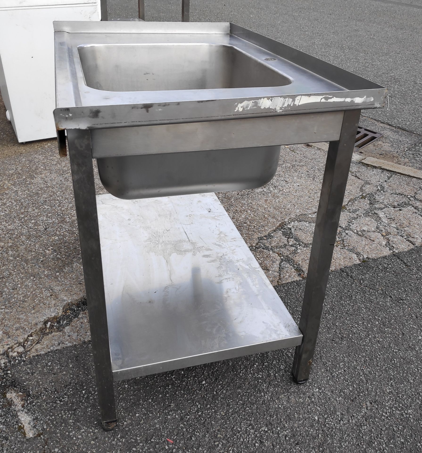 1 x Large Stainless Steel Single Bowl Sink Unit - 105.5cm (L) x 65cm (D) x 91.5cm (H) - JMCS105 - - Image 3 of 6