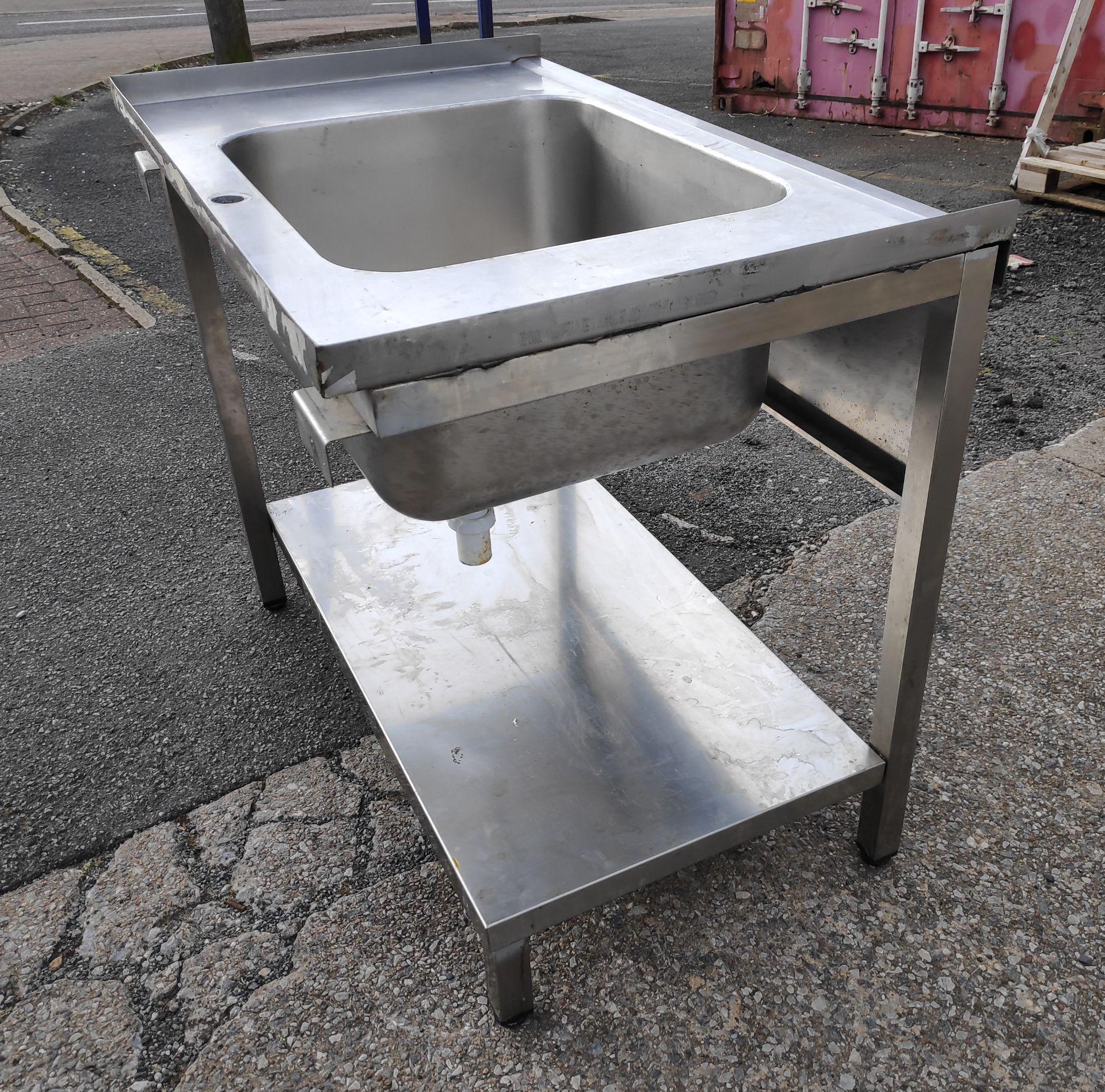 1 x Large Stainless Steel Single Bowl Sink Unit - 105.5cm (L) x 65cm (D) x 91.5cm (H) - JMCS105 - - Image 5 of 6