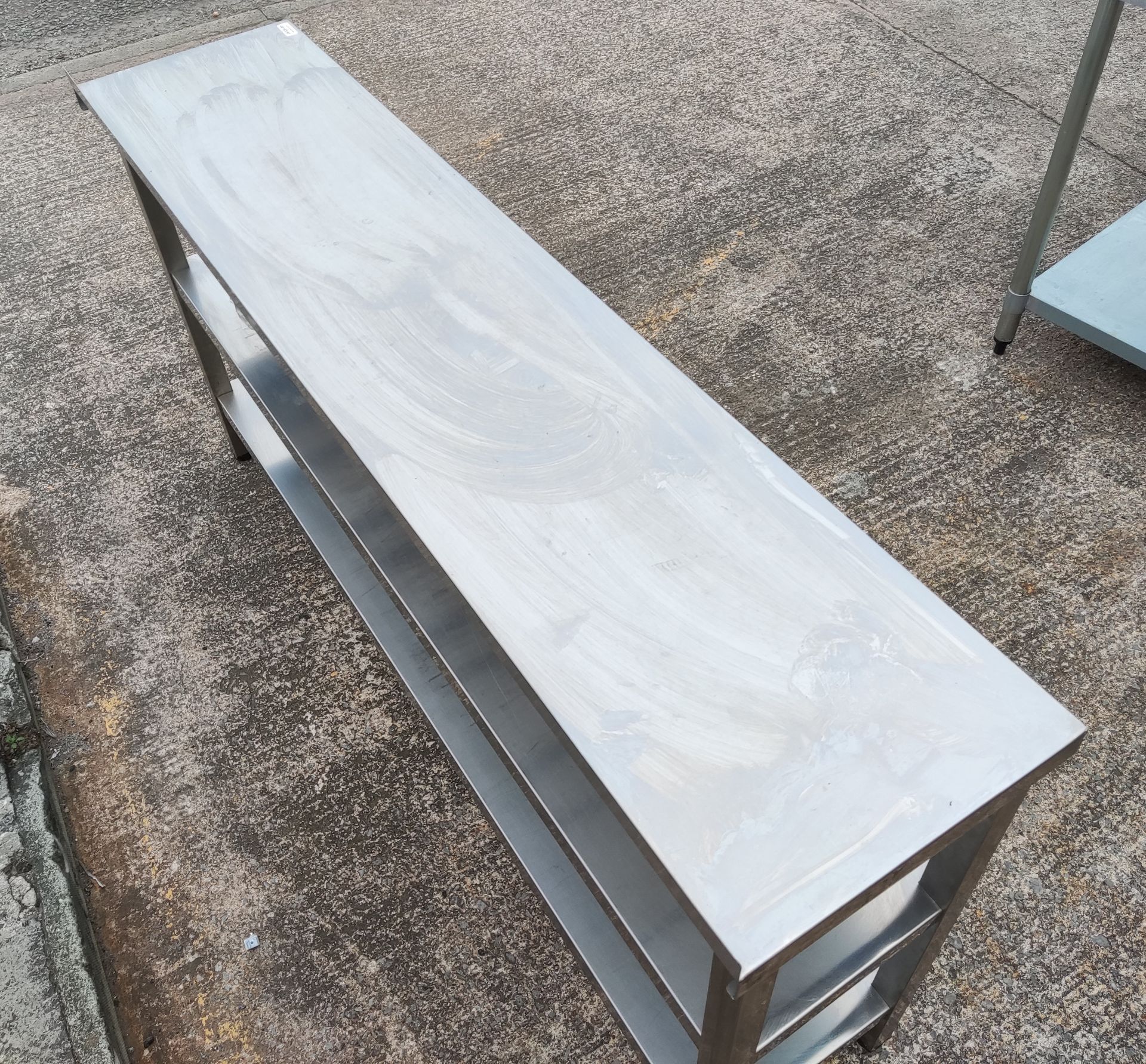 1 x Stainless Steel Prep Bench with Upstand and 2 Shelves - 170cm (L) x 40cm (W) x 86cm (H) - - Image 5 of 5