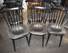 Set of 6 x Dark Wood Dining Chairs - CL011 - Ref WH5 - Location: Altrincham WA14