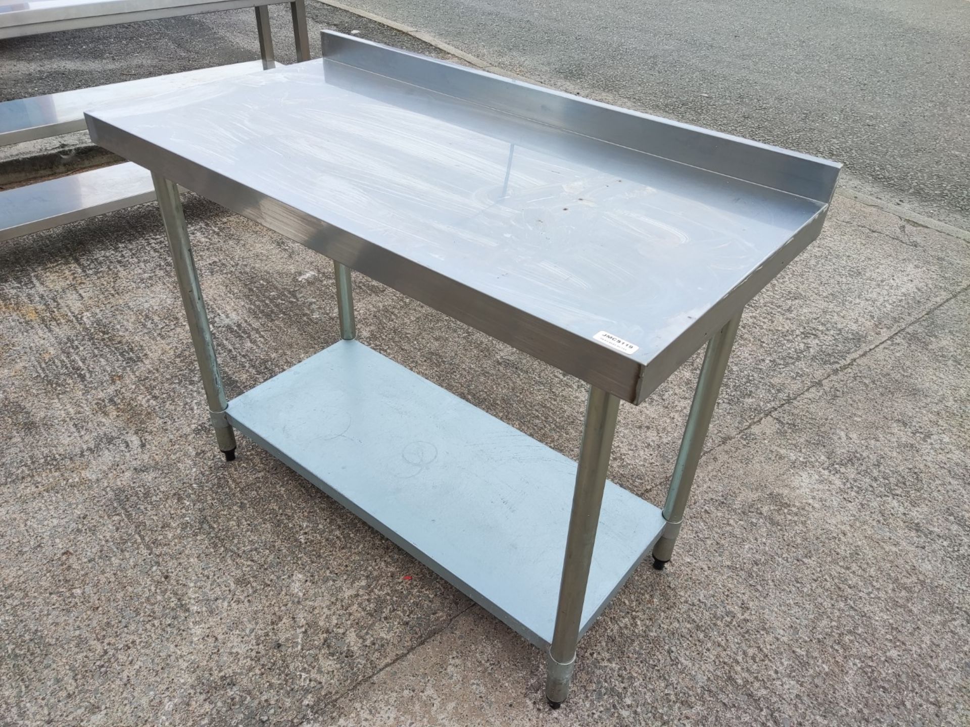 1 x Vogue Stainless Steel Prep Bench with Upstand and Shelf - 120cm (L) x 60cm (W) x 90cm (H) - - Image 2 of 7