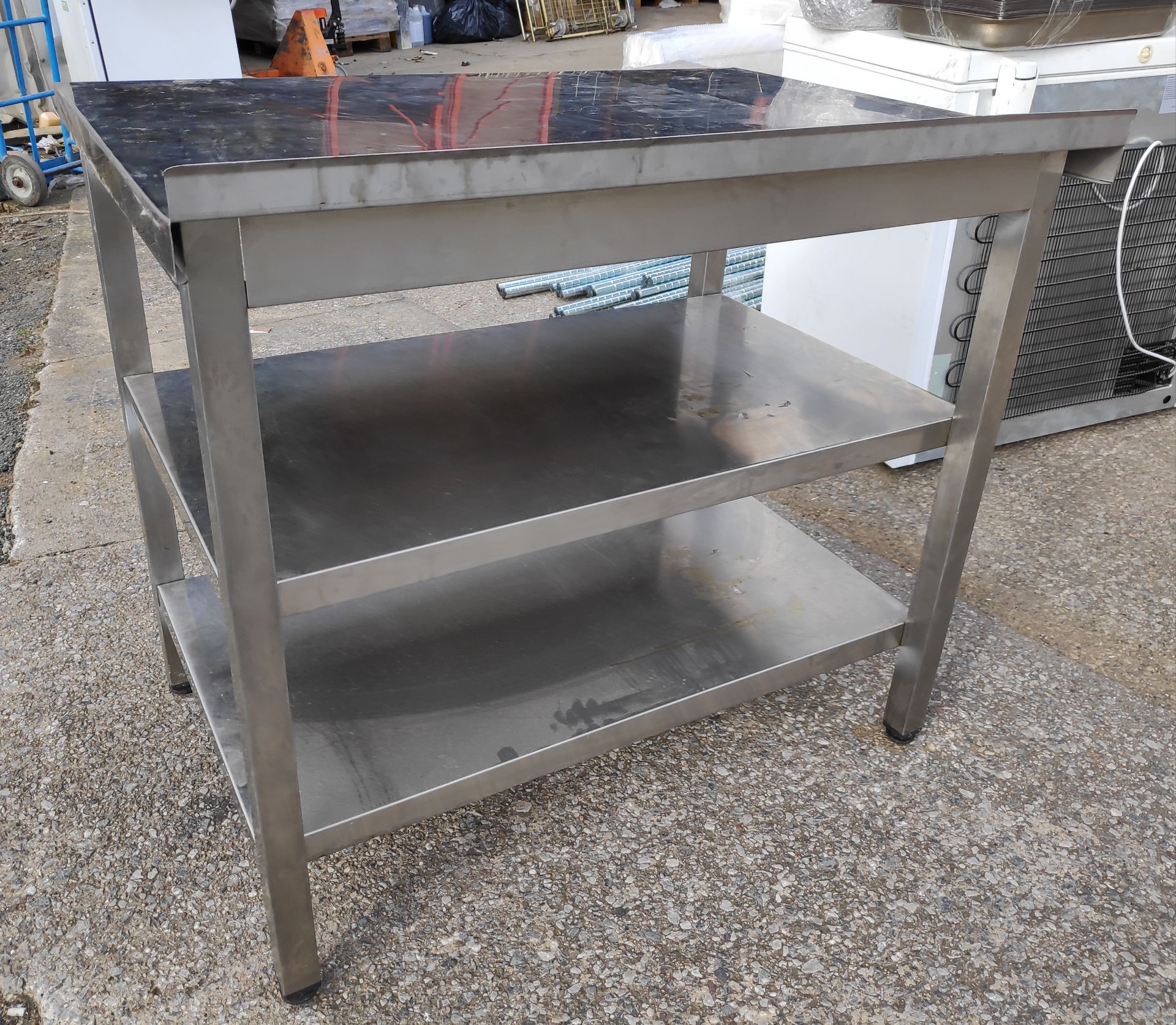 1 x Stainless Steel Prep Bench with Upstand and 2 Shelves - 95cm (L) x 66cm (D) x 90.5cm (H) - - Image 8 of 8