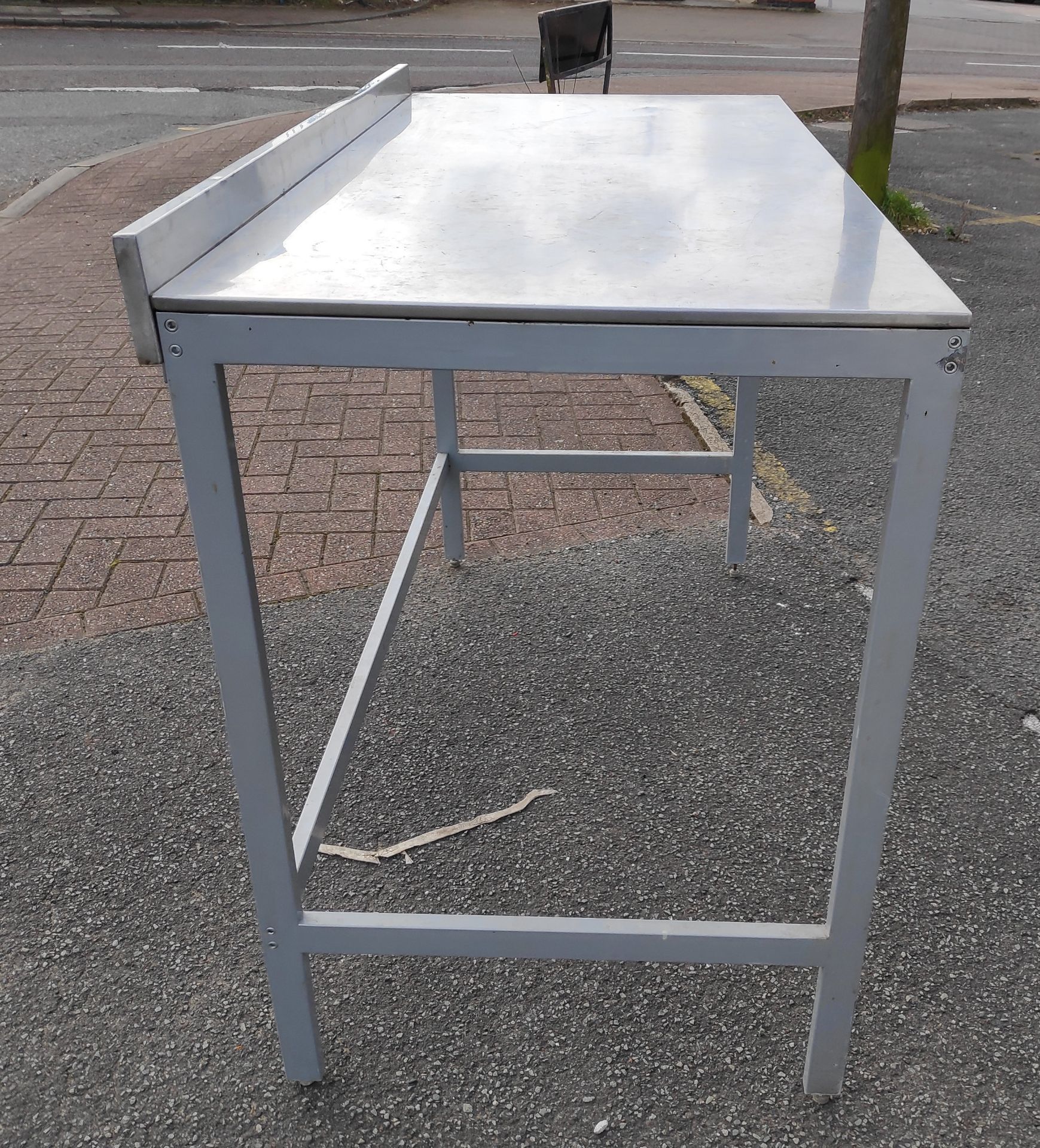1 x Stainless Steel Prep Bench with Upstand - 126cm (L) x 64.5cm (D) x 95cm (H) - JMCS107 - CL723 - - Image 5 of 7