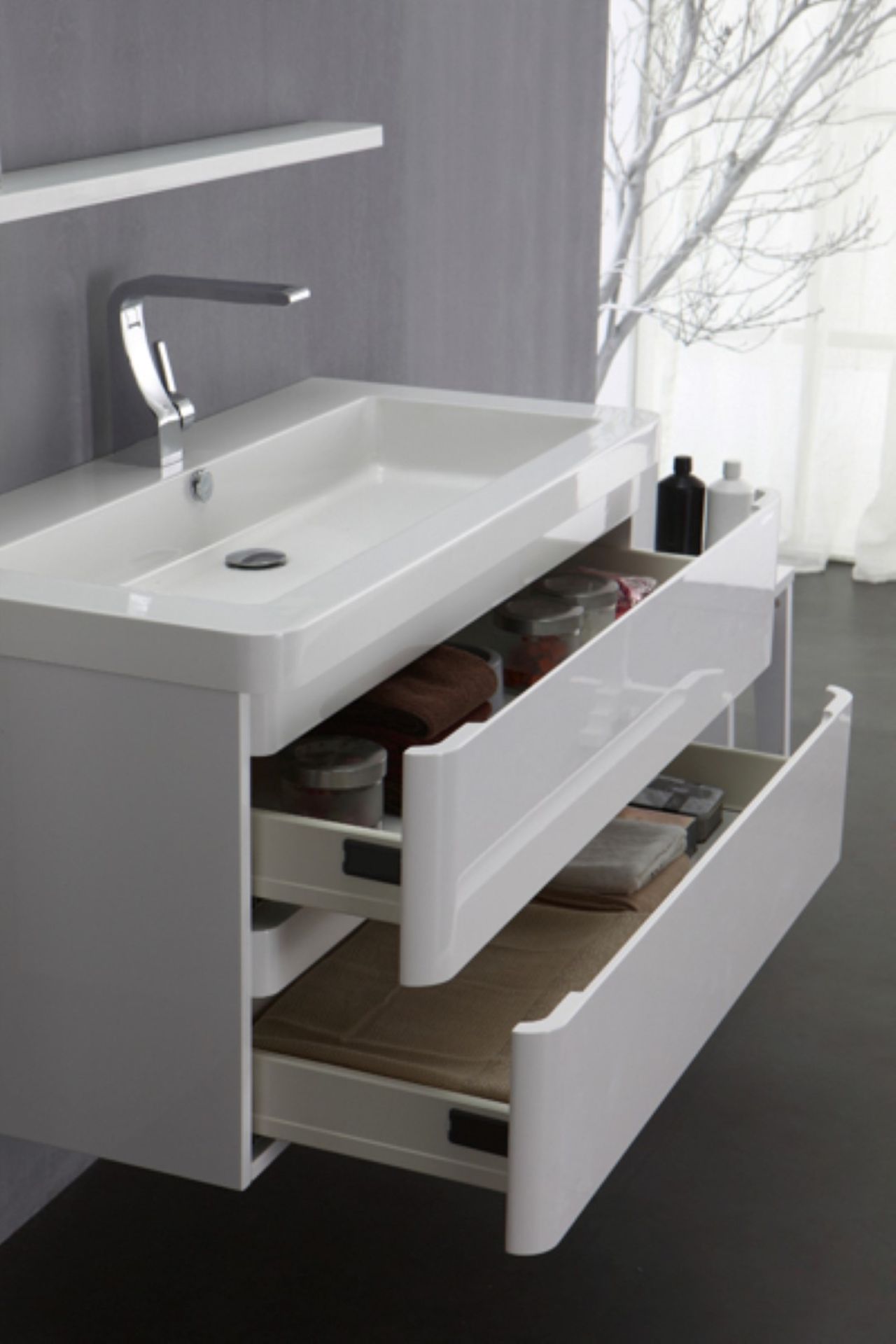 1 x Austin Bathrooms URBAN 60 Wall Mounted Bathroom Vanity Unit With MarbleTECH Basin - RRP £690