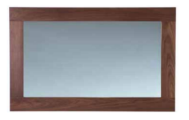 1 x Stonearth Bathroom Wall Mirror With Solid Walnut Frame and Bevelled Glass Mirror - Size: Large