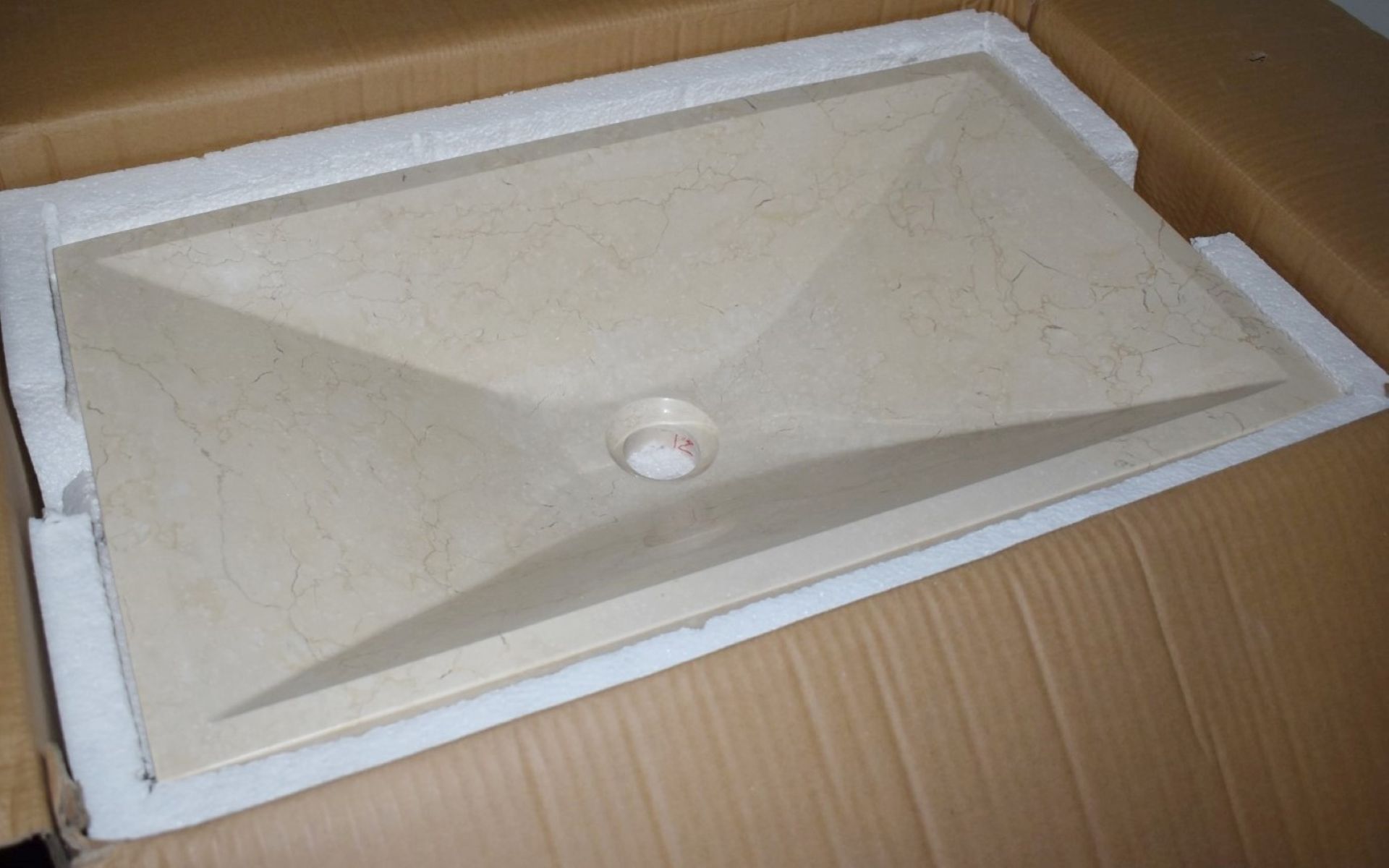 1 x Stonearth 'Karo' Solid Travertine Stone Countertop Sink Basin - New Boxed Stock - RRP £525 - Image 3 of 8