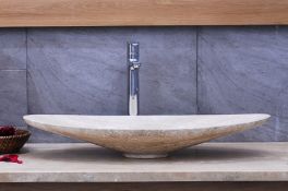 1 x Stonearth 'Cyra' Black Galala Marble Stone Countertop Sink Basin - New Boxed Stock - RRP £