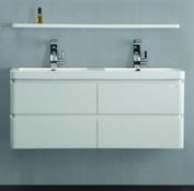 1 x Austin Bathrooms URBAN 120 Wall Mounted Bathroom Vanity Unit With MarbleTECH Twin Sink Basin -