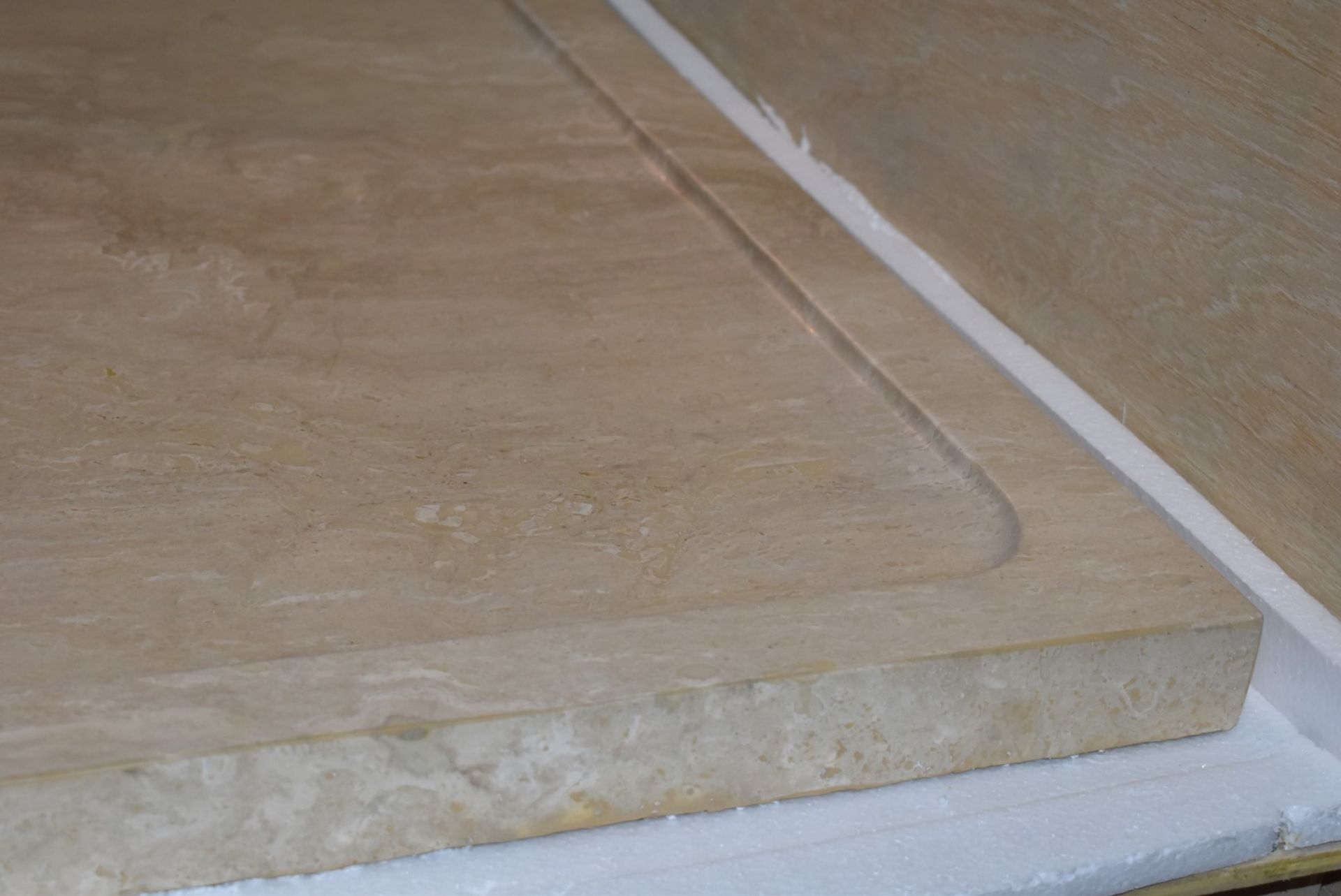 1 x Stonearth Luxury Solid Travertine Stone 900mm Shower Tray - Hand Made From Travertine Stone - Image 12 of 12