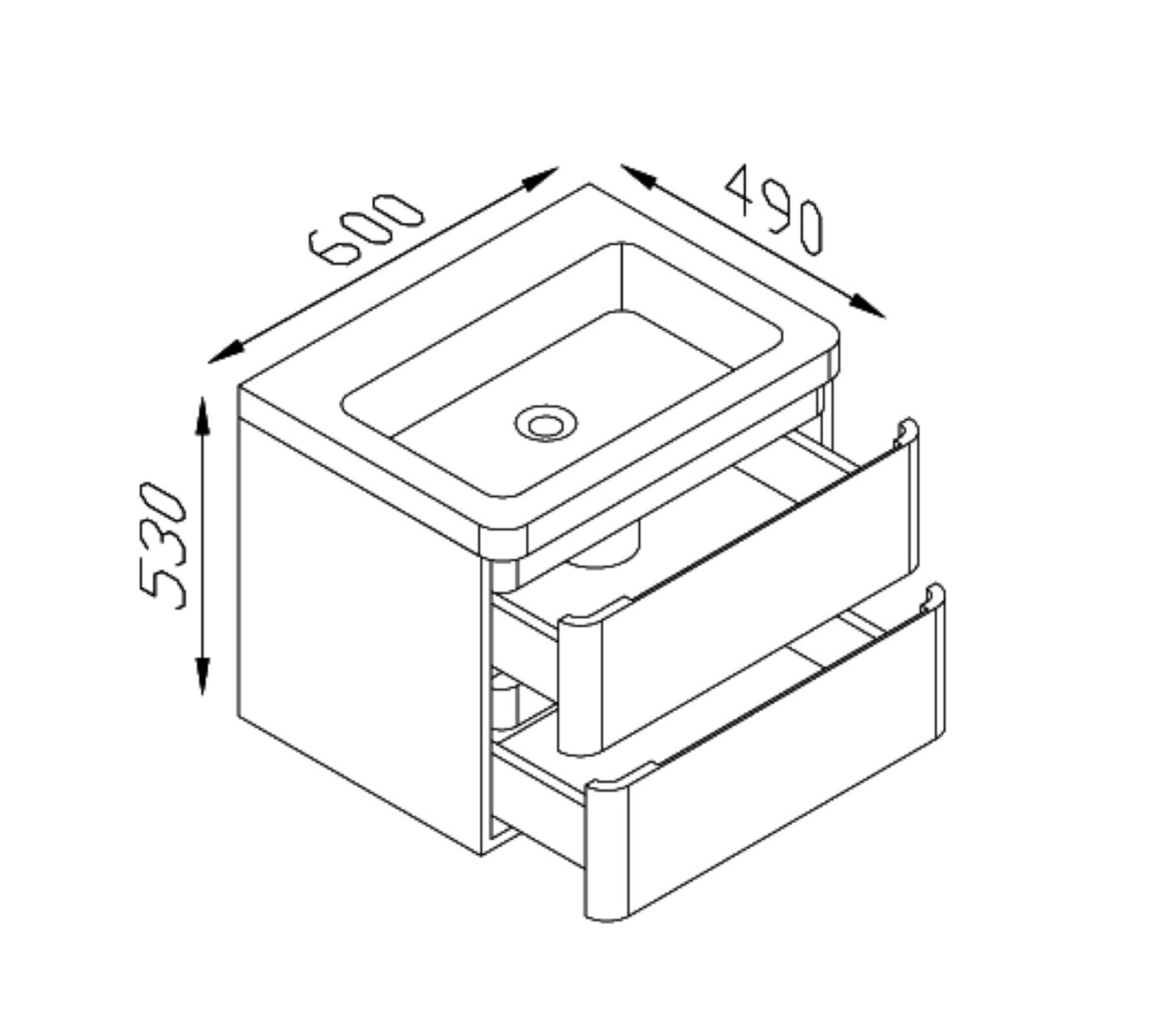 1 x Austin Bathrooms URBAN 60 Wall Mounted Bathroom Vanity Unit With MarbleTECH Basin - RRP £690 - Image 2 of 6