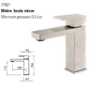 1 x Stonearth 'Metro' Stainless Steel Basin Mixer Tap - Brand New & Boxed - RRP £245 - Ref: TP821 P6