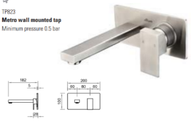 1 x Stonearth 'Metro' Stainless Steel Wall Mounted Tap - Brand New & Boxed - RRP £345 - Ref: TP823